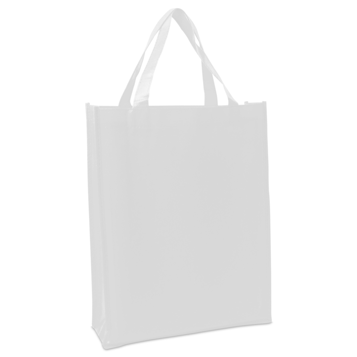 Shopper, non-woven, 31+10x40cm, korte lus, wit (100 stuks) - 0
