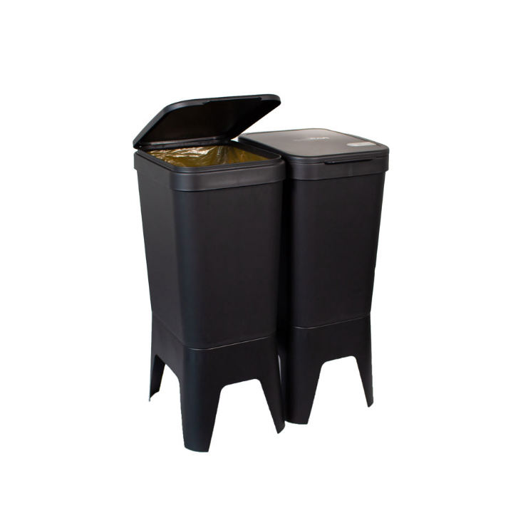 Bonton Circubin, modulaire afvalbak met deksel, 40 liter, grijs, VB 012718 | diverse afvalstromen - 2