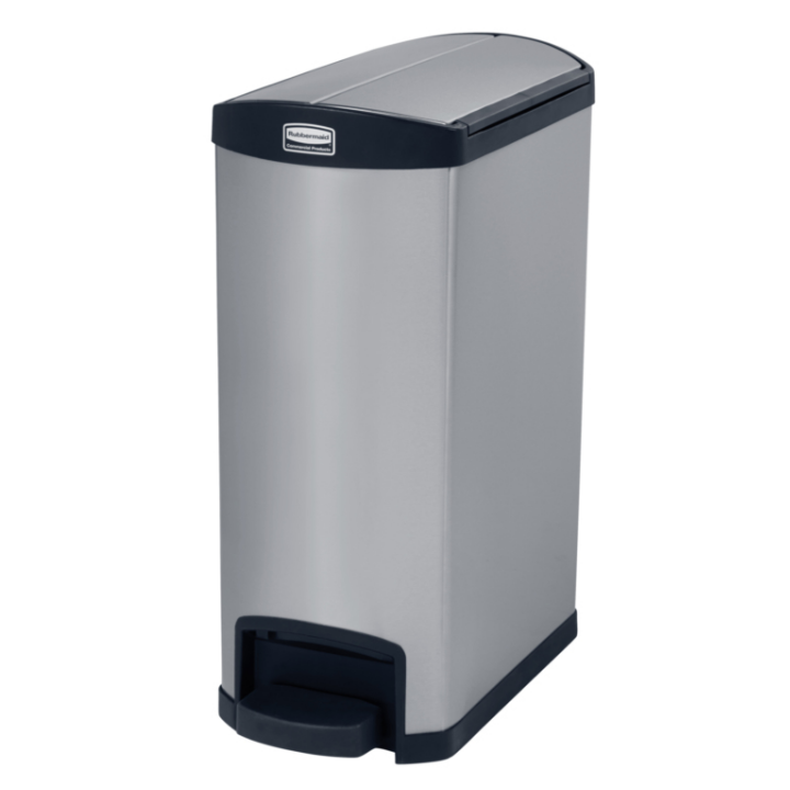 Rubbermaid, pedaalemmer, 50 liter, mat RVS/zwart, VB 224672 - 0