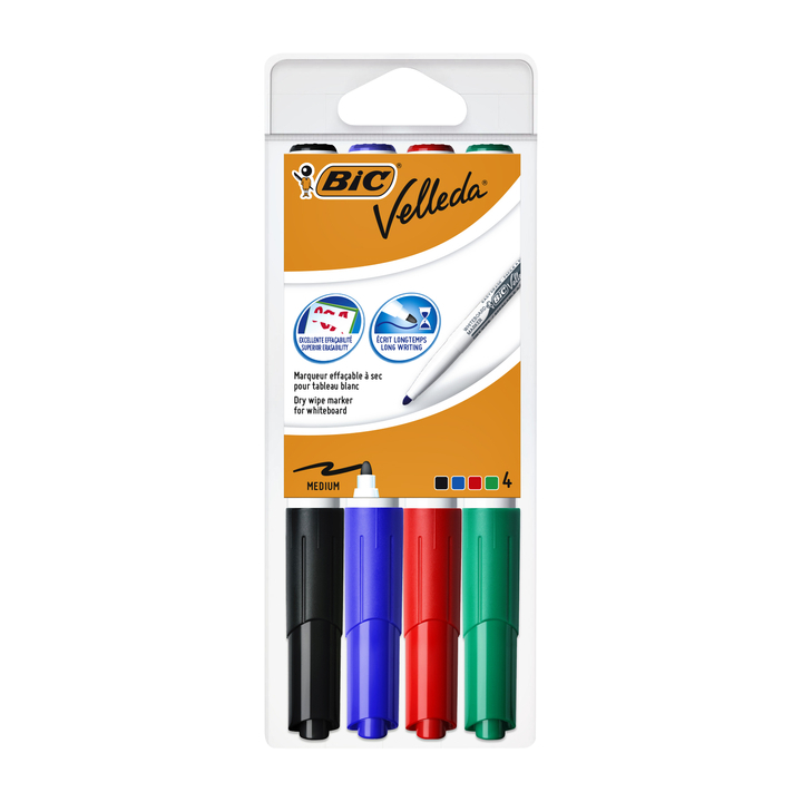 Viltstift bic 1744 whiteboard rond 2mm ass - 0