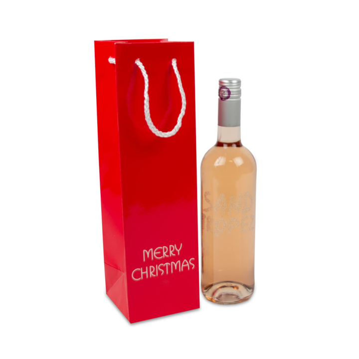 Luxe tas papier, Kerst, 10x10x35cm, Merry Christmas, (100st) - 0