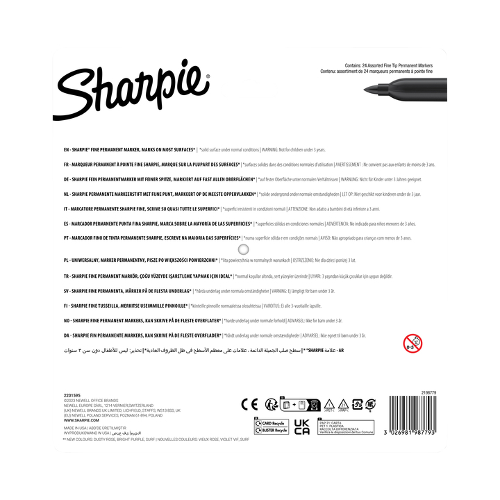 Viltstift sharpie glampop f 24st assorti(2198779) - 1
