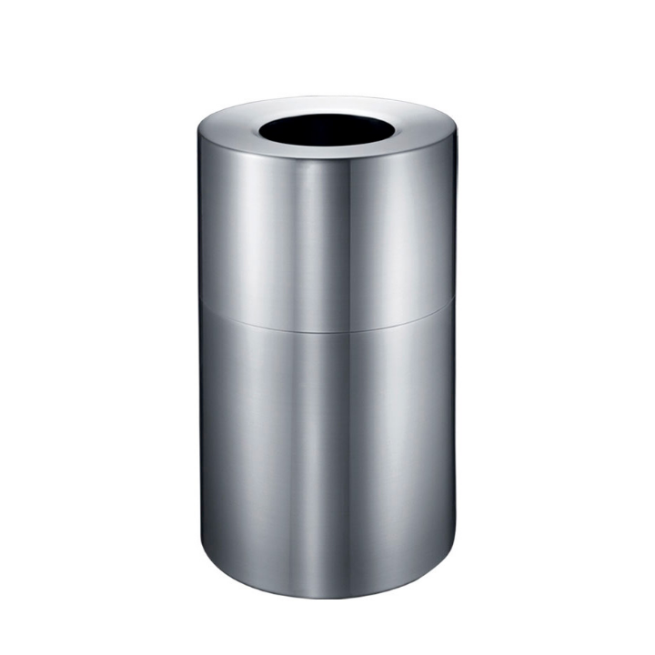 Afvalbak, 130 liter, rond, aluminium, VB 667758 - 0