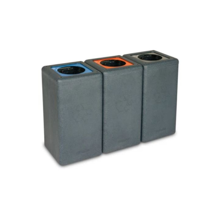 Brickbin, modulaire afvalscheidingsbak, 65 liter, grijs, VB 192373 | plastic - 3