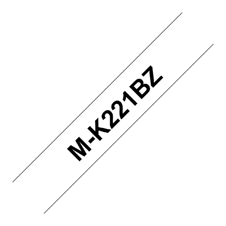 Lettertape brother p-touch mk221 9mm zwart/wit - 0
