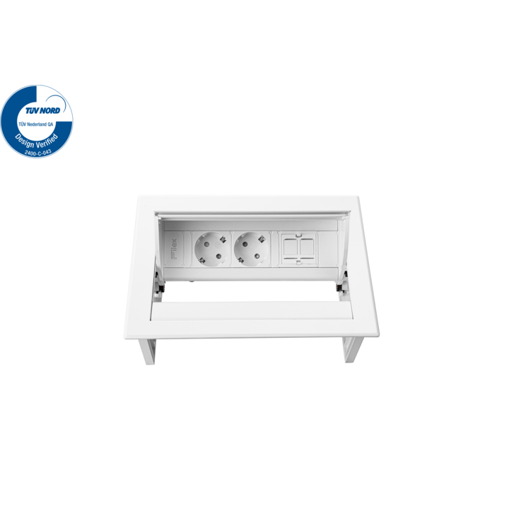 Filex, Power Desk In, 2x 230V, 1x keystone, wit - 3
