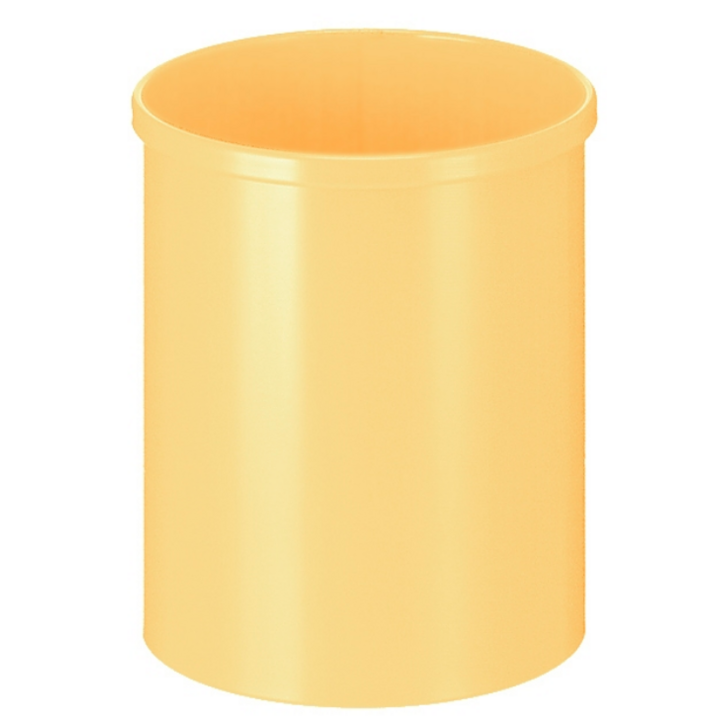 Metalen papierbak, rond, 15 liter, geel, VB 100100 - 0
