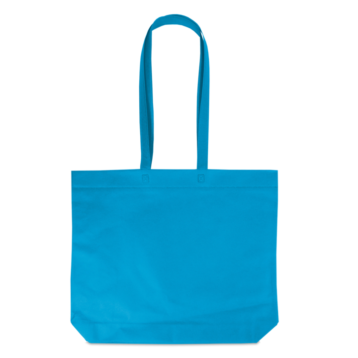 Draagtas, non-woven, 50x40+2x4,5cm, lange lus, blauw (100st) - 0