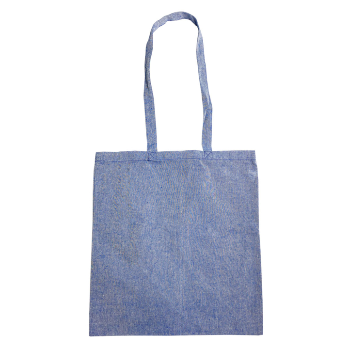 Draagtas, katoen, 38x42cm, recycled, blauw (100 stuks) - 0