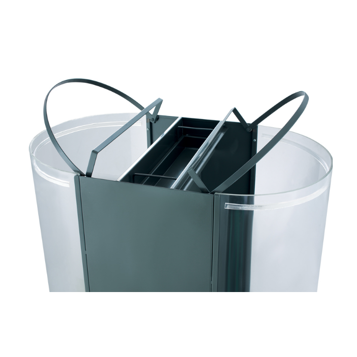 Zakhouder, 2x50 liter, transparant/zwart, VB 667840 - 1
