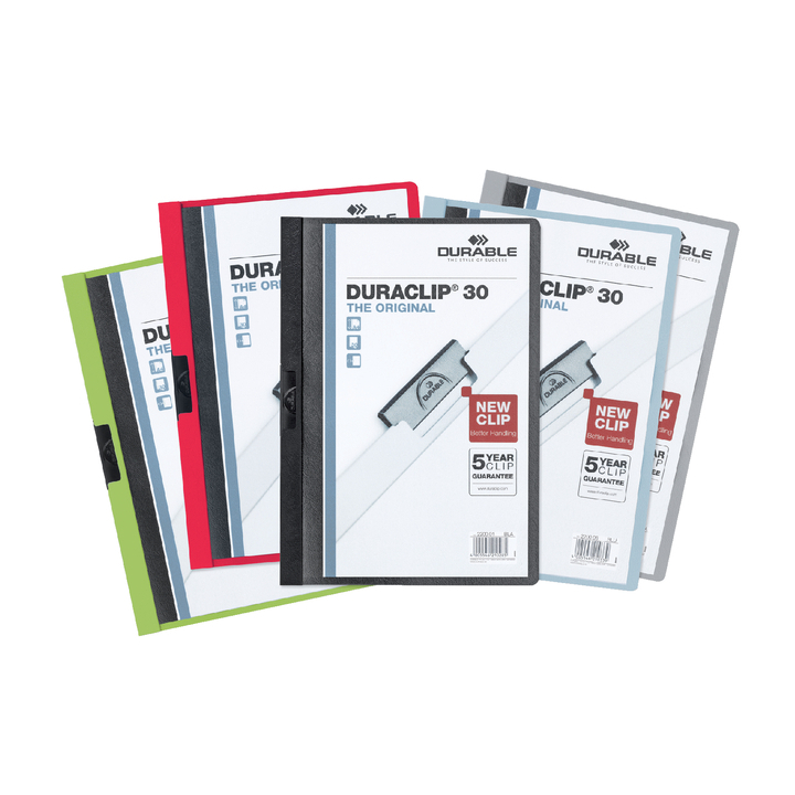 Klemmap durable 2200 a4 pl/tr 3mm ass - 0