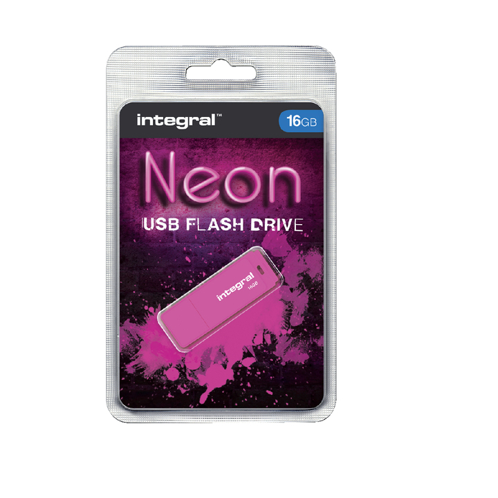 Usb-stick integral fd 16gb neon roze(infd16gbneonpk) - 0