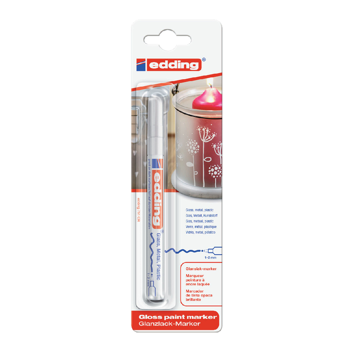 Viltstift edding 751 lak perm rond 2mm wit - 0