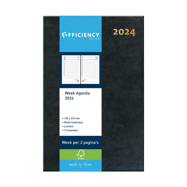 Ryam Efficiency, agenda 2025, 7dagen/2pag, assorti - 0