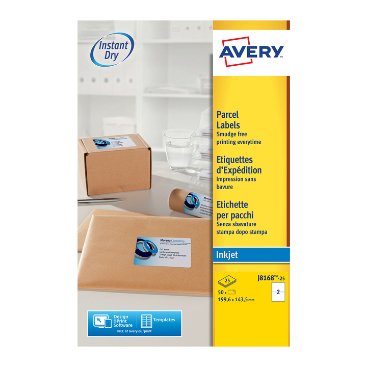 Etiket avery j8168-25 199.6x143.5mm 50st - 0