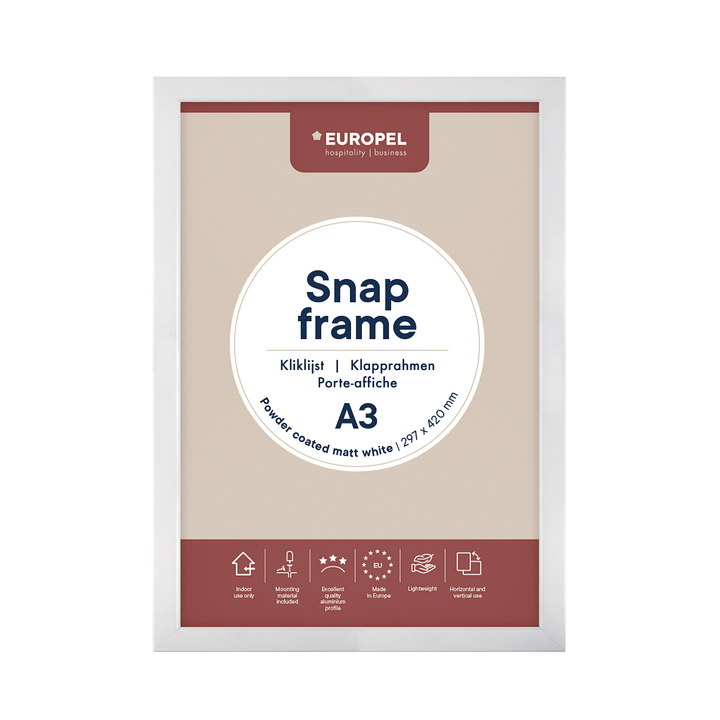 Kliklijst europel a3 25mm mat wit(355076) - 0