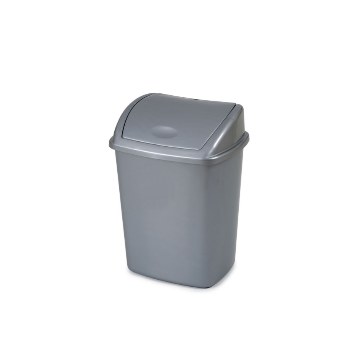 Afvalbak Met Swingdeksel | 15 Liter | Grijs | VB 018414 - 0