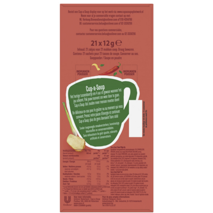 Cup-a-Soup, soep, 175ml, Thaise pittige kip (21 zakjes) - 1