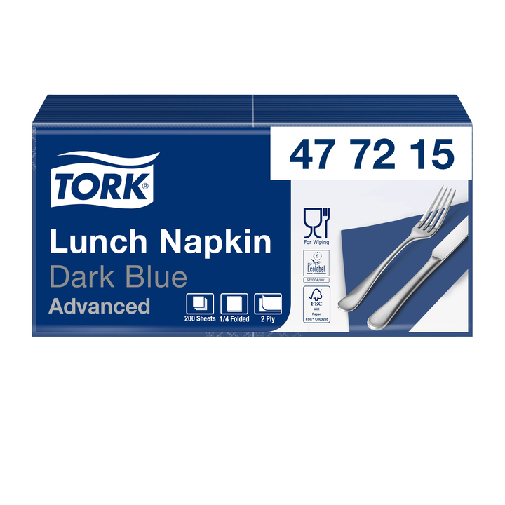 Lunchservet tork advanced vierdevouw donkerblauw(477215) - 0