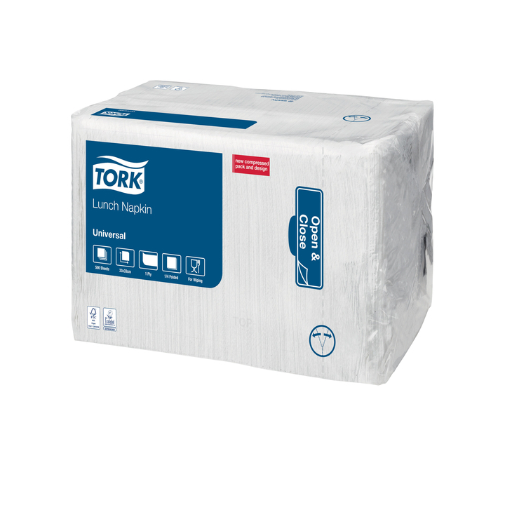 Lunchservet tork universal vierdevouw wit(509300) - 0