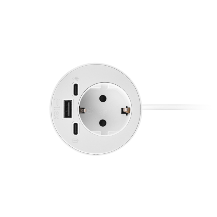 Filex, Power-Spot, eGST, USB A+C, data extension , wit - 0