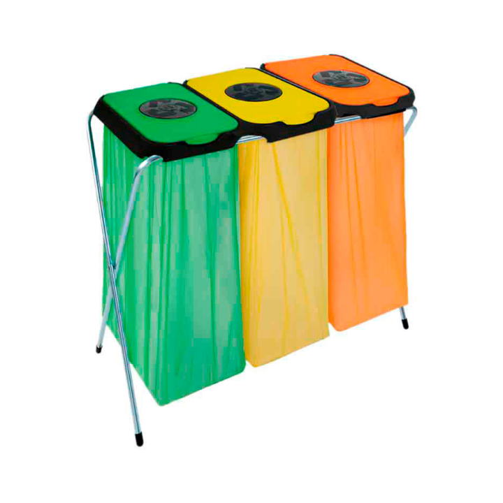 EkoThinks 3, afvalzakhouders, groen/geel/oranje, VB 113032 - 0
