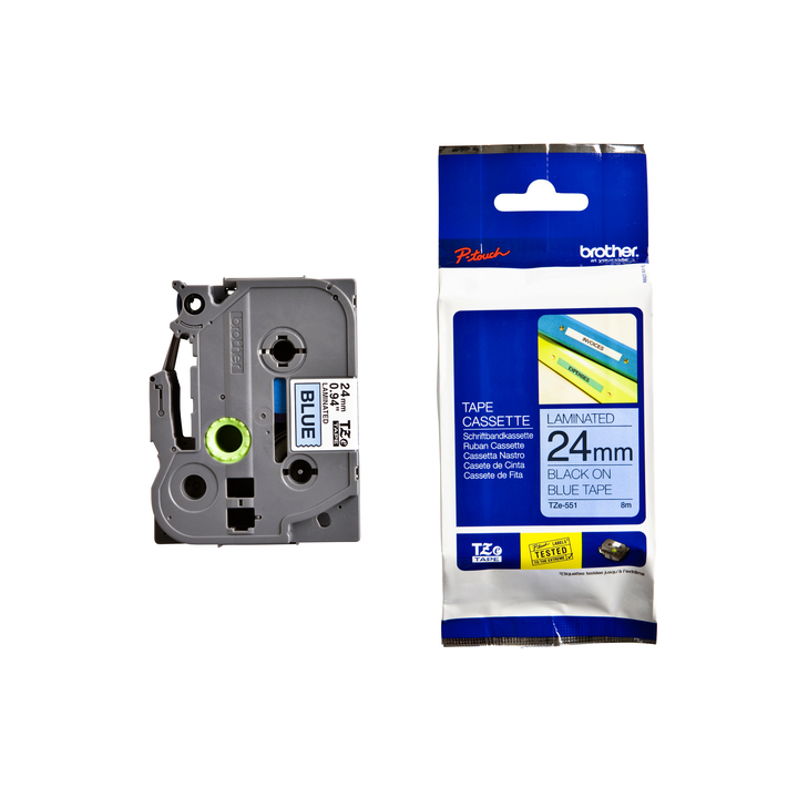 Labeltape brother tze-551 24mmx8m blauw/zwart(tze551) - 0
