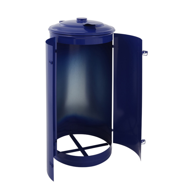 Afvalzakhouder met metalen ombouw, 120 liter, blauw, VB 202040 - 1