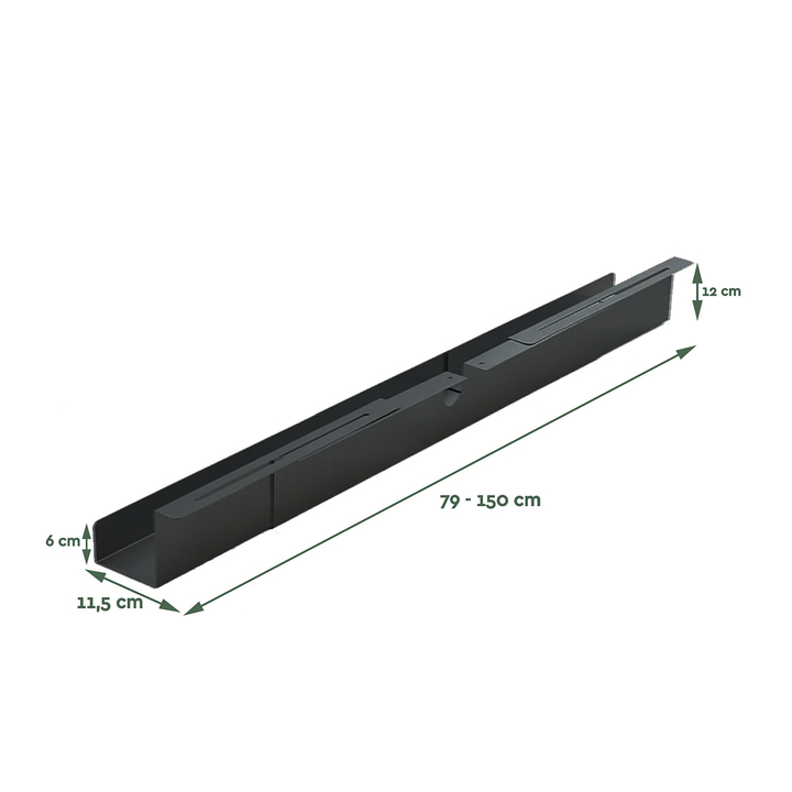 Kabelgoot brasq verstelbaar 75-150cm ct100 zwart(8652700) - 2