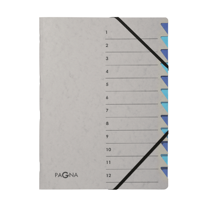 Sorteermap pagna easy 12tab a4 pp grijs/blauw(p4431202) - 0
