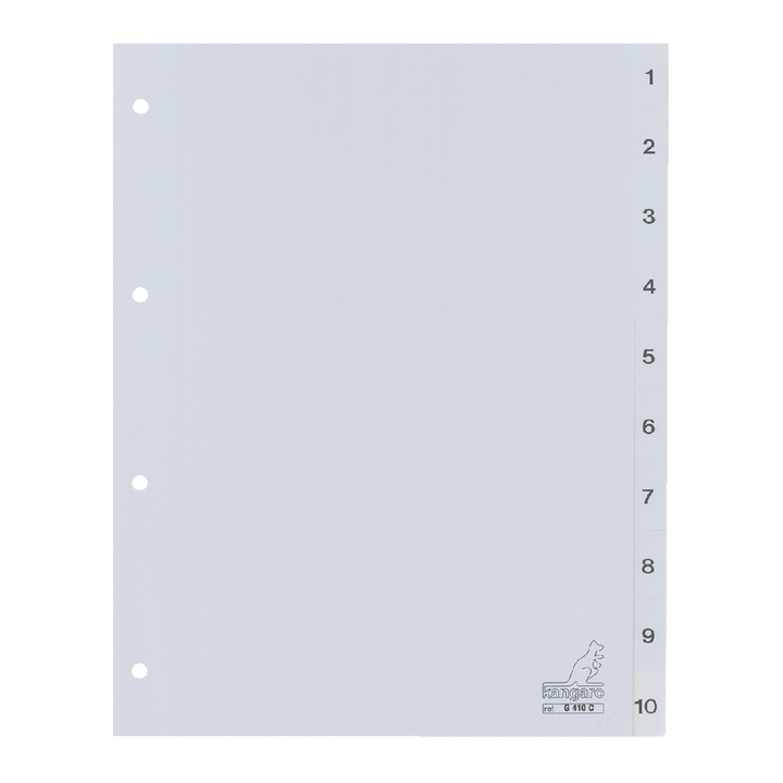 Tabblad kangaro g410c a4 4r pp 10dlg 1-10 grijs(g410c) - 0