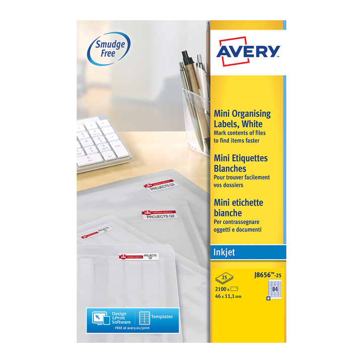 Etiket avery j8656-25 46x11.1mm 2100st - 0