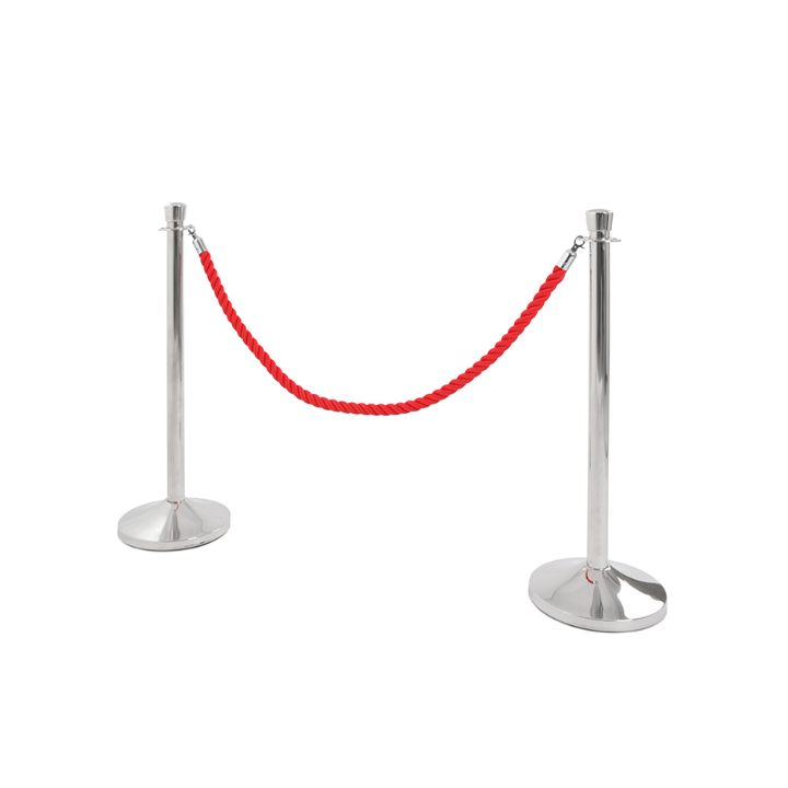 Afzetkoord van henneptouw, rood/verchroomd, VB 964130 - 1