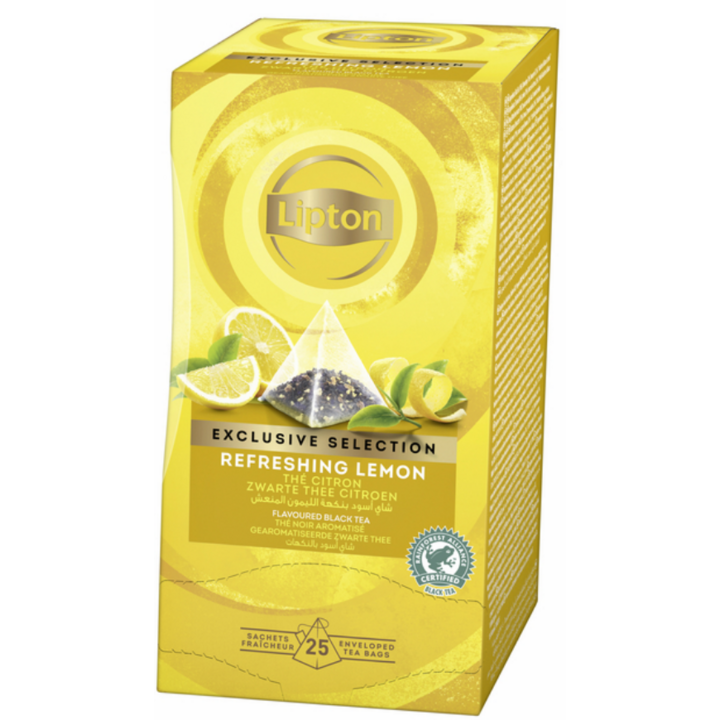 Lipton Exclusive Selection, zwarte thee, 2 gram, citroen (25 stuks) - 1