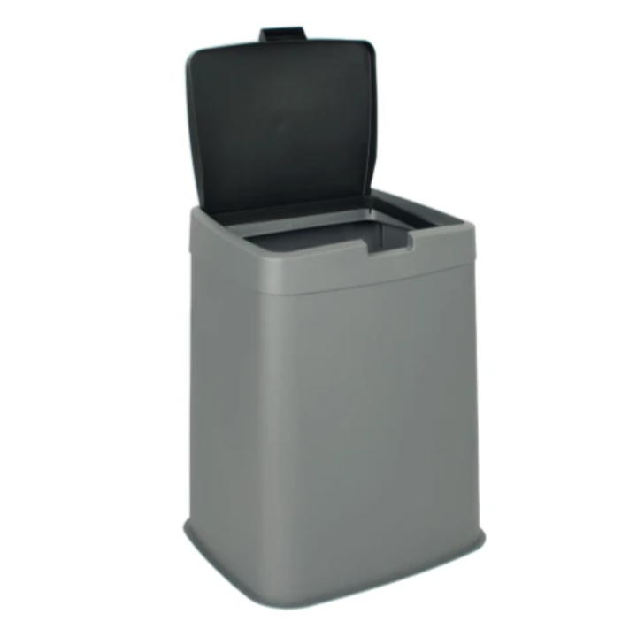 Kunststof Afvalbak | 70 Liter | Grijs/Zwart | VB 140066 - 1