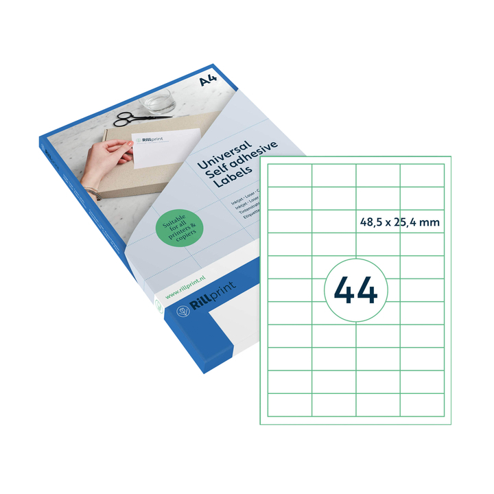 Etiket rillprint 48.5x25.4mm mat transp 1100st(83202) - 0