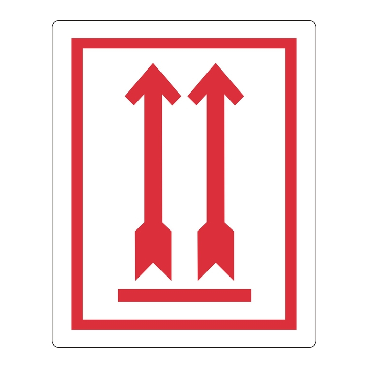 Waarschuwingsetiket pijl omhoog rd 500 stuks(76840) - 0