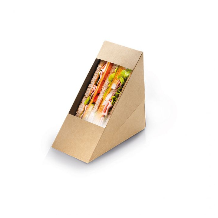 Sandwichbox, kraft-PLA, 123x123x72mm (500 stuks) - 2