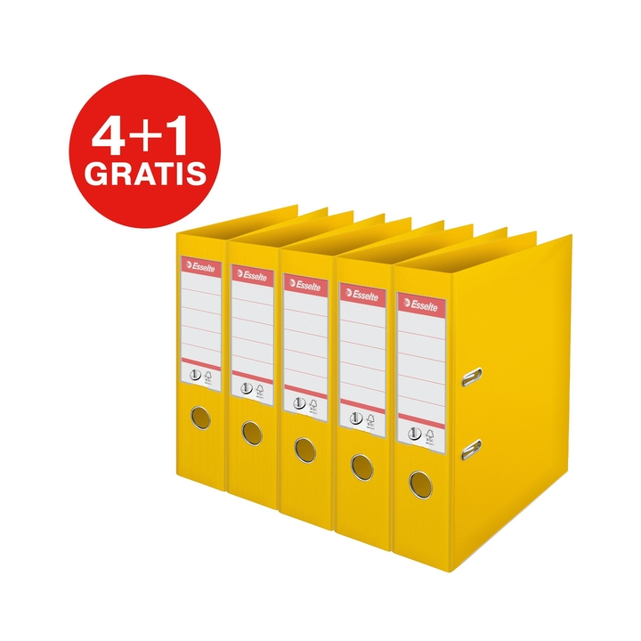 Ordner esselte no 1 power pp 75 mm 5 stuks geel(162520) - 1