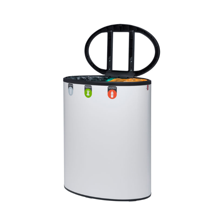 Lune Binc, afvalscheidingsbak, 2x15+20 liter, wit, VB 730704 - 1