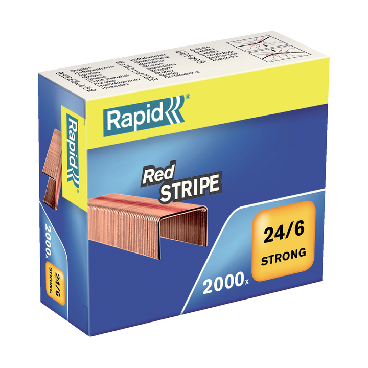 Nieten rapid hotis redstripe 24/6 verkoper 2000st - 0