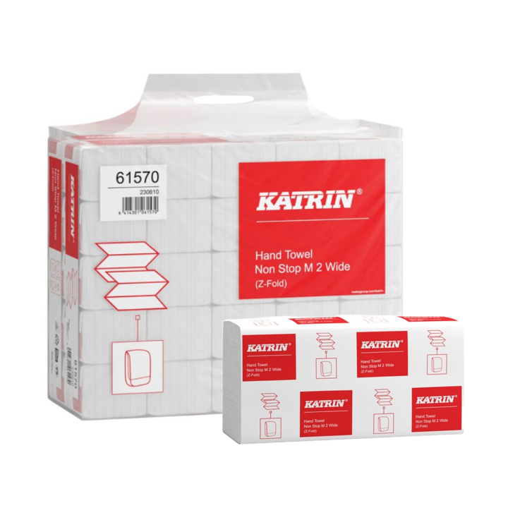 Katrin | Papieren Handdoekjes | 24x24cm | 2-Laags | Wit | 61570 (4.000 stuks) - 0