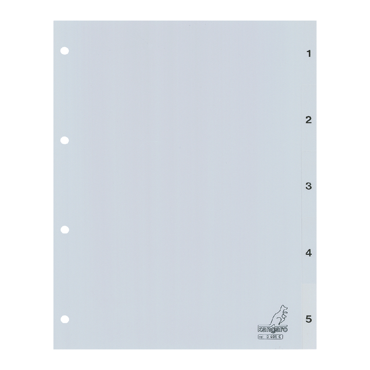 Tabblad kangaro g405c a4 4r pp 5dlg 1-5 grijs(g405c) - 0