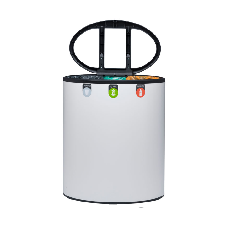 Lune Binc, afvalscheidingsbak, 2x15+20 liter, wit, VB 730704 - 2