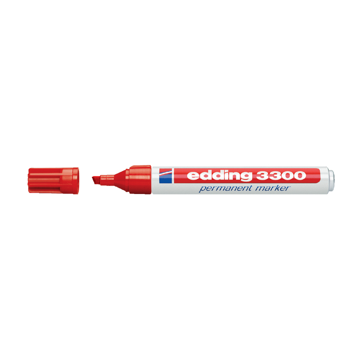 Viltstift edding 3300 perm schuin 1-5mm rood - 0
