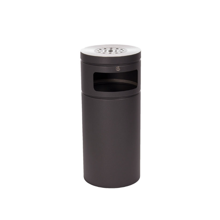 Buitenafvalbak met ashouder, 50 liter, antraciet, VB 197866 - 0