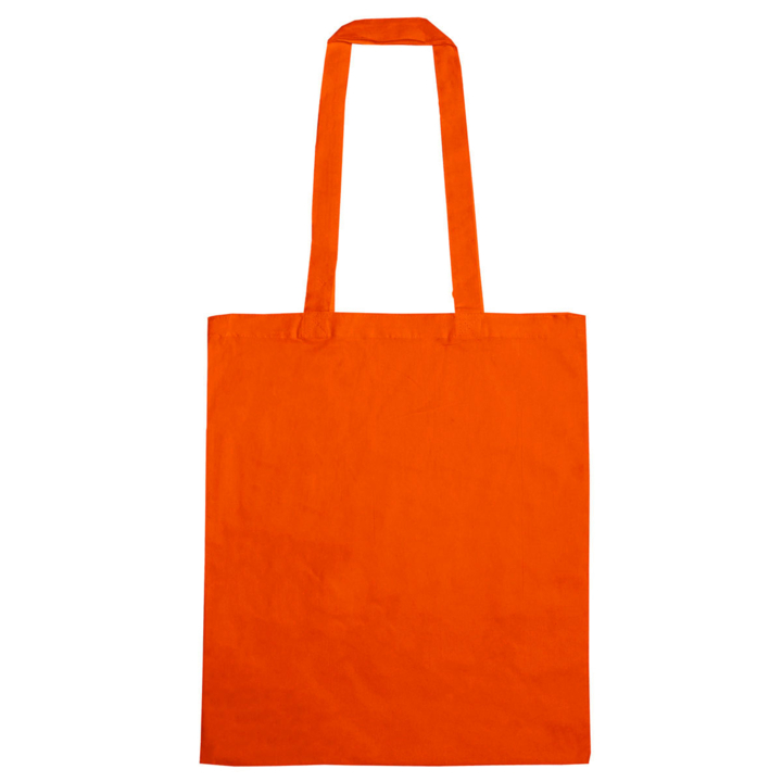 Draagtas, katoen, 38x42cm, lange lus, oranje (250 stuks) - 0