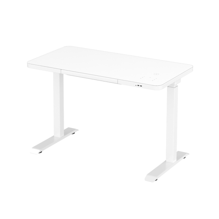 Elektrische zit/sta thuiswerkplek, bureau 114,5x59cm, wit - 0