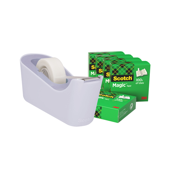 Plakbandhouder scotch c18 met 6x 19mmx33m lavendel(c18l6) - 0