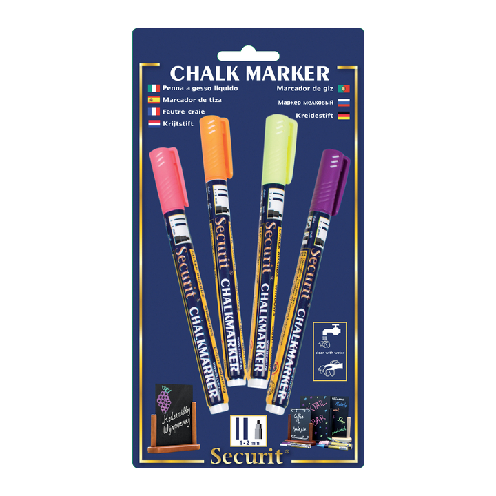 Krijtstift securit sma-100 rond 1-2mm ass(bl-sma100-v4-tro) - 0